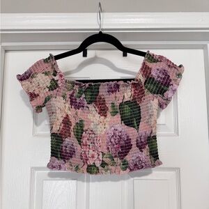 Show Me Your Mumu Hydrangea Smocked Top - L